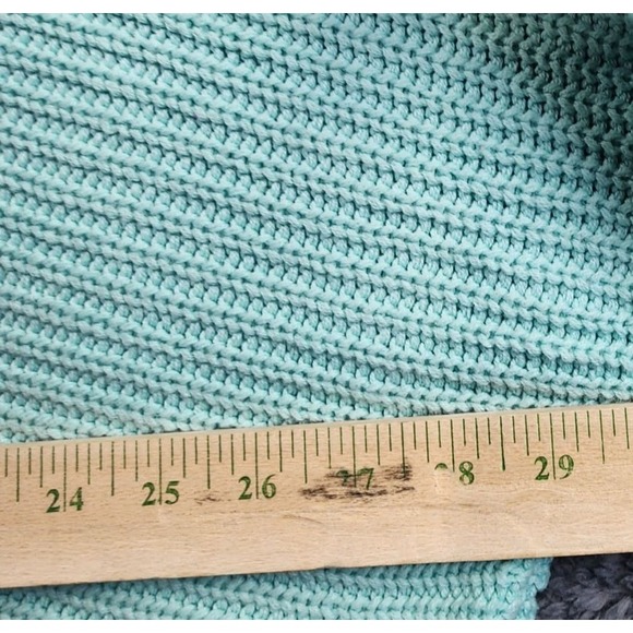 Free People Mint Green xs Chunky Knit Turtleneck Sweater Oversized Dolman Sleeve - Picture 4 of 5